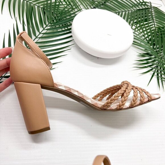 Draper James Elisa Tan Braided Open Toe Ankle Strap Dress Sandals Size 10 NWB - Picture 11 of 15